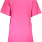 Cavalli Class Elegant Pink Cotton Dress with Chic Print