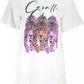 Cavalli Class Chic White Cotton Dress with Iconic Print