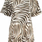 Cavalli Class Elegant Beige Print Short Sleeve Dress