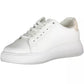 Calvin Klein Chic White Lace-Up Sneakers with Logo Detail