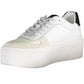 Calvin Klein Sleek White Platform Sneakers with Contrast Details