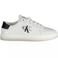 Calvin Klein Chic White Lace-Up Sneakers with Contrasting Details