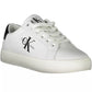 Calvin Klein Chic White Lace-Up Sneakers with Contrasting Details