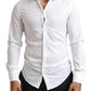 Dolce & Gabbana Elegant Slim Fit White Cotton Dress Shirt