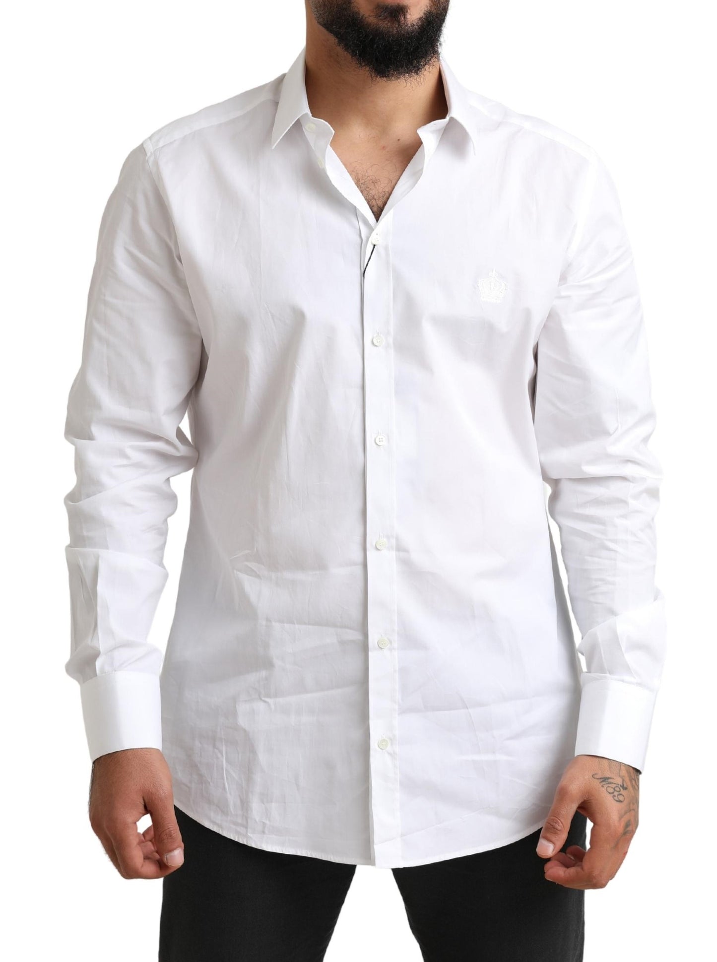 Dolce & Gabbana Elegant White Cotton Dress Shirt