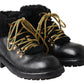 Dolce & Gabbana Elegant Shearling Style Men's Leather Boots