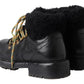 Dolce & Gabbana Elegant Shearling Style Men's Leather Boots