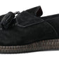 Dolce & Gabbana Elegant Black Suede Espadrilles Sneakers