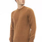 Alpha Studio Beige Alpaca Leather Men Sweater