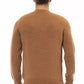 Alpha Studio Beige Alpaca Leather Men Sweater