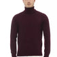 Alpha Studio Burgundy Wool Men Sweater