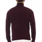 Alpha Studio Burgundy Wool Men Sweater