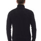 Alpha Studio Black Merino Wool Men Sweater