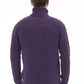 Alpha Studio Purple Merino Wool Men Sweater