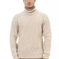 Alpha Studio Beige Merino Wool Men Sweater