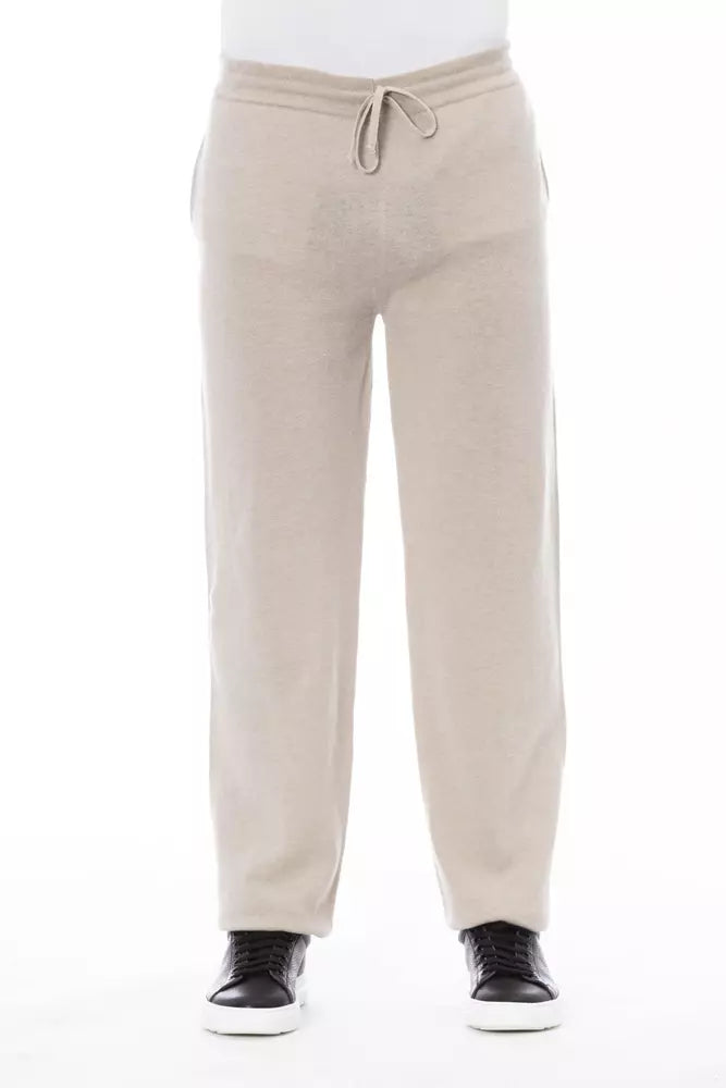 Alpha Studio Beige Linen Men Pant