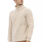 Alpha Studio Beige Merino Wool Men Sweater