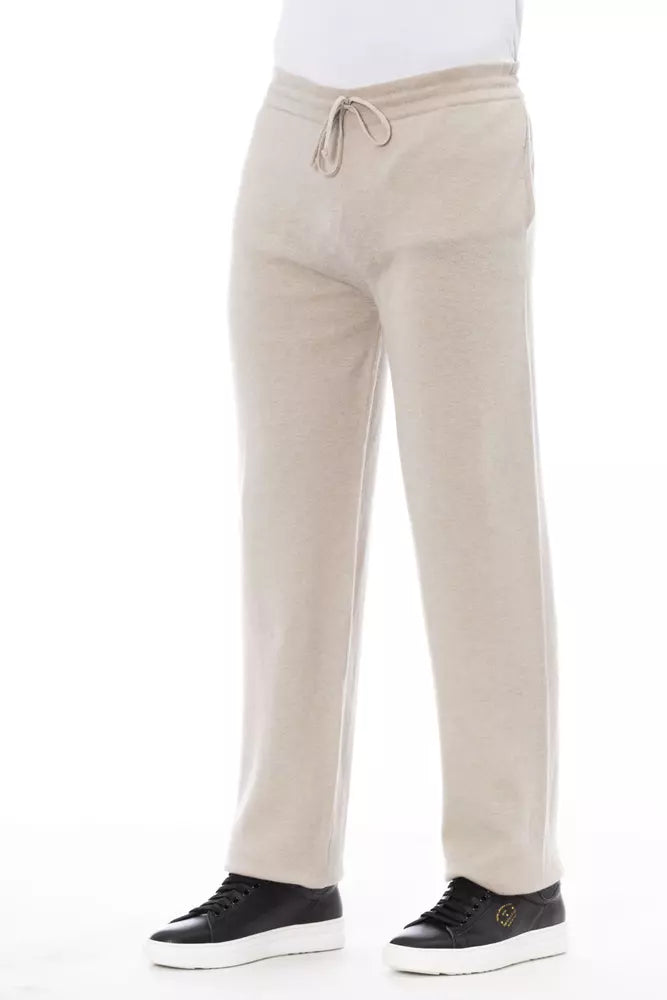 Alpha Studio Beige Linen Men Pant