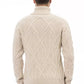 Alpha Studio Beige Merino Wool Men Sweater