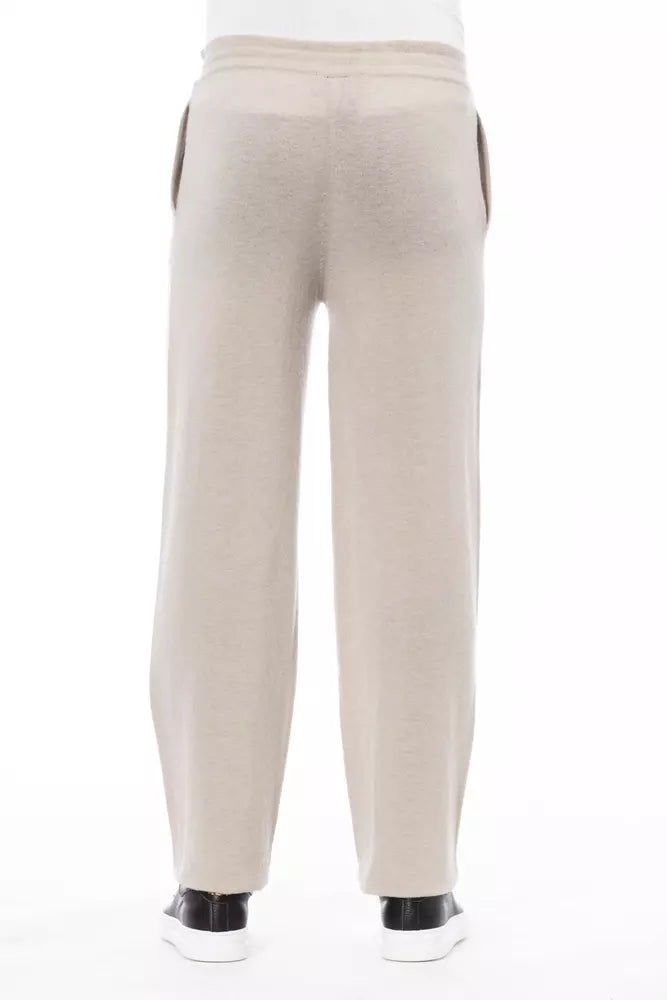 Alpha Studio Beige Linen Men Pant