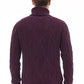 Alpha Studio Purple Merino Wool Men Sweater