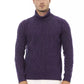 Alpha Studio Purple Merino Wool Men Sweater