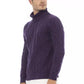 Alpha Studio Purple Merino Wool Men Sweater