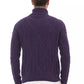 Alpha Studio Purple Merino Wool Men Sweater