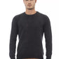 Alpha Studio Black Wool Men Sweater