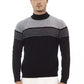 Alpha Studio Black Wool Men Sweater