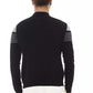 Alpha Studio Black Wool Men Sweater