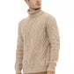 Alpha Studio Beige Merino Wool Men Sweater