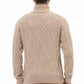 Alpha Studio Beige Merino Wool Men Sweater