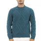 Alpha Studio Teal Merino Wool Men Sweater