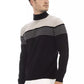 Alpha Studio Black Wool Men Sweater