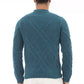 Alpha Studio Teal Merino Wool Men Sweater