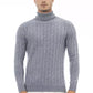 Alpha Studio Light Blue Wool Men Sweater