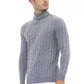 Alpha Studio Light Blue Wool Men Sweater