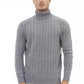 Alpha Studio Gray Wool Men Sweater