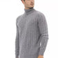 Alpha Studio Gray Wool Men Sweater