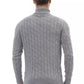 Alpha Studio Gray Wool Men Sweater