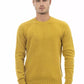 Alpha Studio Yellow Wool Men Crewneck Sweater