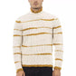 Alpha Studio Beige Alpaca Leather Men Sweater