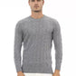 Alpha Studio Gray Wool Men Sweater