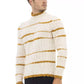 Alpha Studio Beige Alpaca Leather Men Sweater