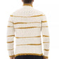 Alpha Studio Beige Alpaca Leather Men Sweater