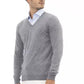 Alpha Studio Gray Cashmere Men Sweater