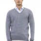 Alpha Studio Light Blue Wool Men Sweater