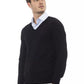 Alpha Studio Black Viscose Men Sweater