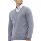 Alpha Studio Light Blue Wool Men Sweater